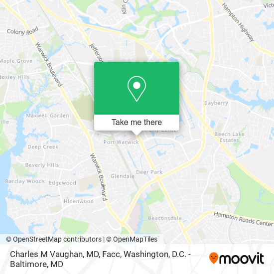 Charles M Vaughan, MD, Facc map
