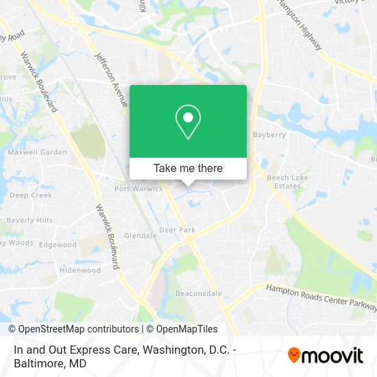 In and Out Express Care map