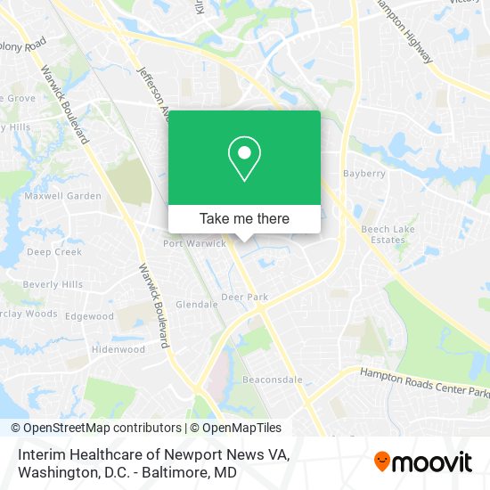 Interim Healthcare of Newport News VA map