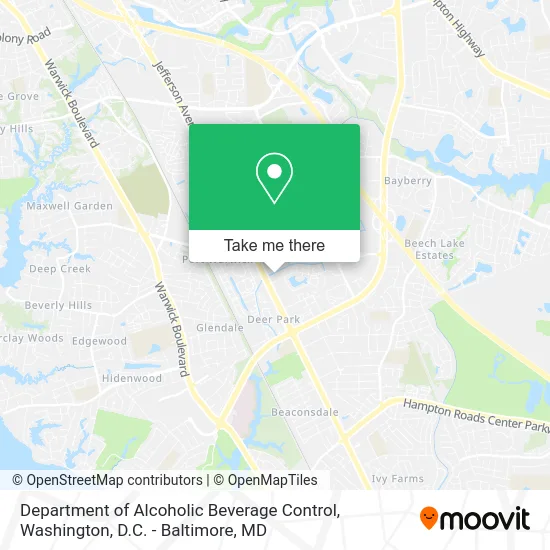 Department of Alcoholic Beverage Control map