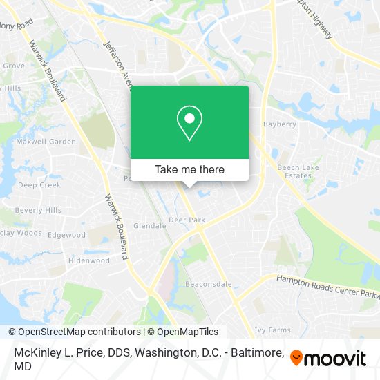 McKinley L. Price, DDS map