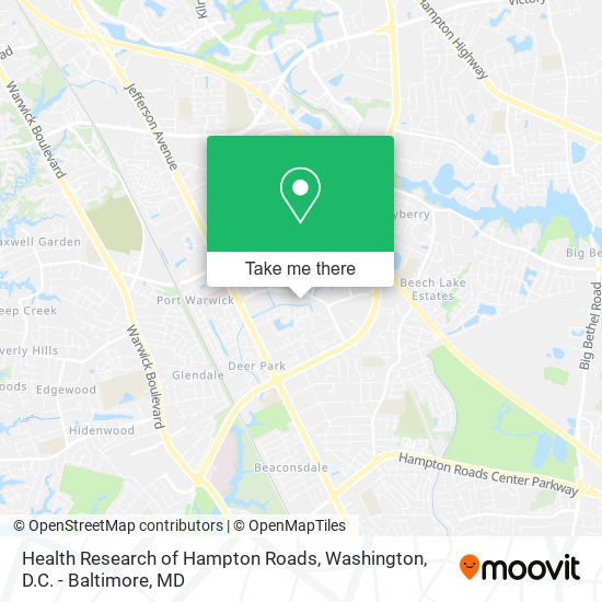 Health Research of Hampton Roads map