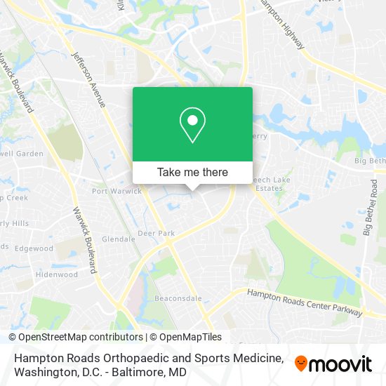 Hampton Roads Orthopaedic and Sports Medicine map