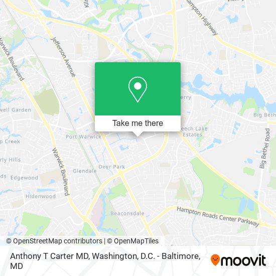 Anthony T Carter MD map