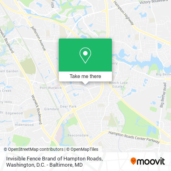 Invisible Fence Brand of Hampton Roads map