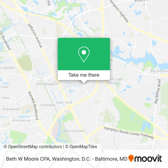 Beth W Moore CPA map