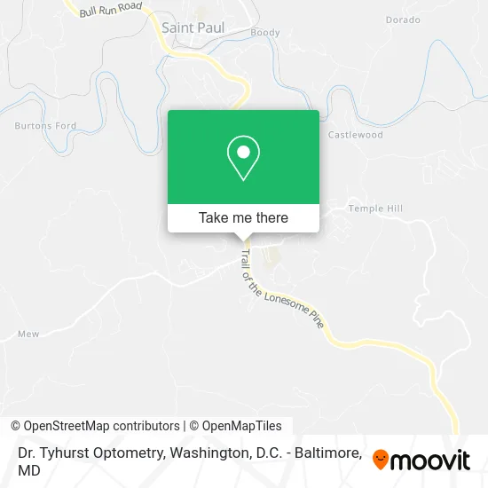 Dr. Tyhurst Optometry map