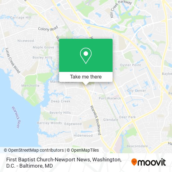First Baptist Church-Newport News map