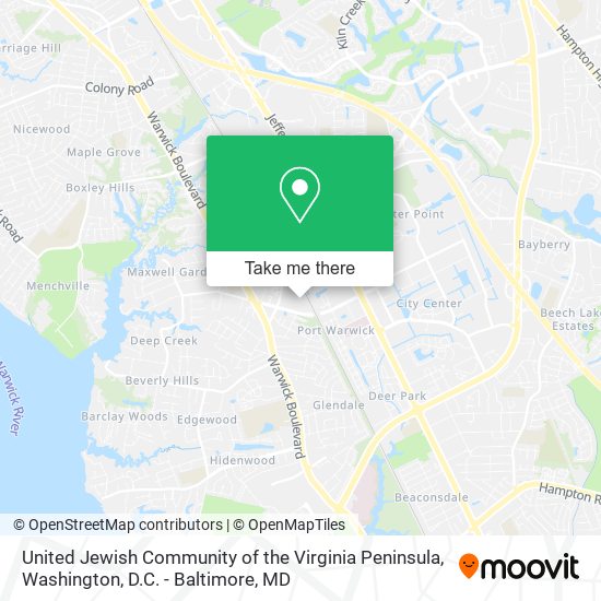 Mapa de United Jewish Community of the Virginia Peninsula