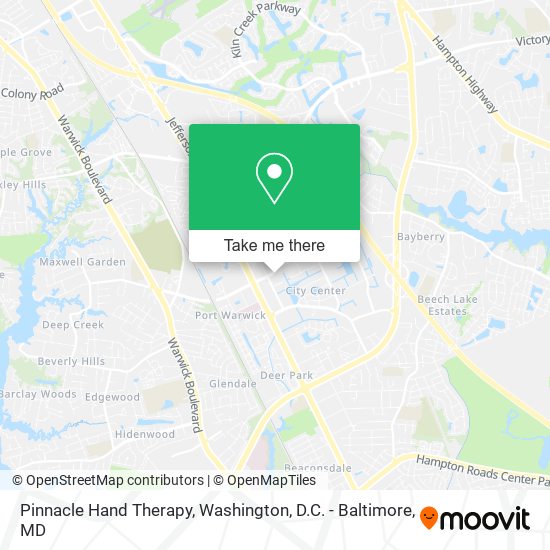 Pinnacle Hand Therapy map