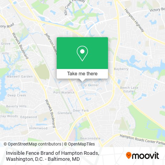 Invisible Fence Brand of Hampton Roads map