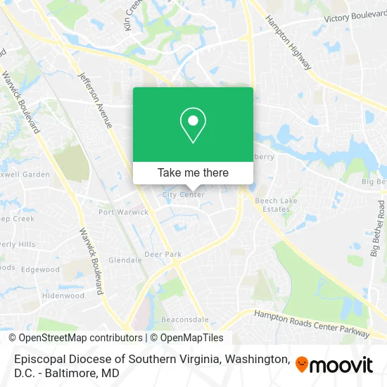 Episcopal Diocese of Southern Virginia map