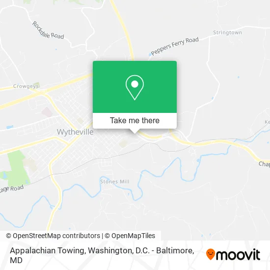 Appalachian Towing map
