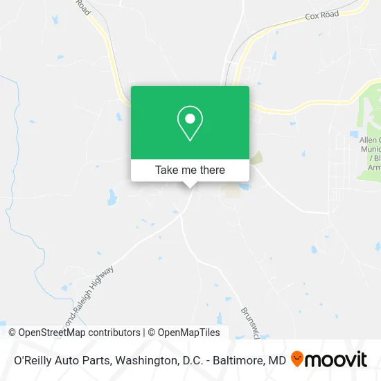 O'Reilly Auto Parts map