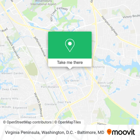 Virginia Peninsula map