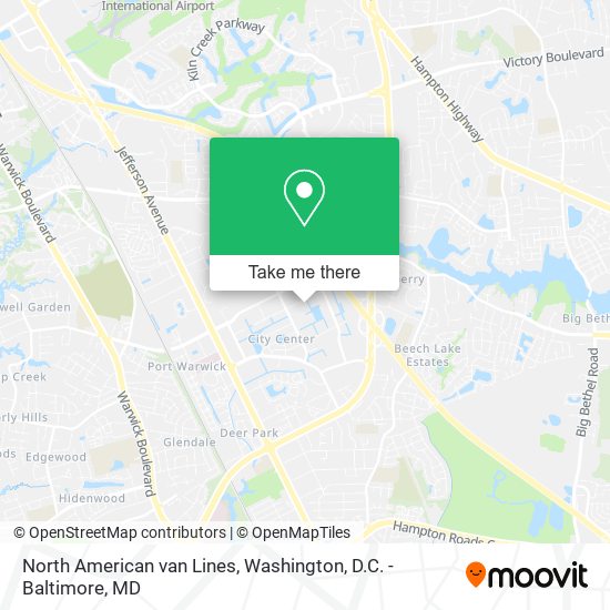 Mapa de North American van Lines
