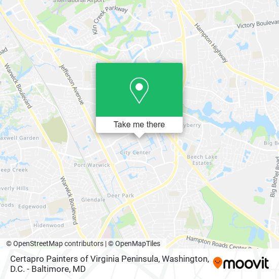 Certapro Painters of Virginia Peninsula map