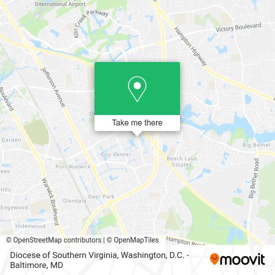 Diocese of Southern Virginia map