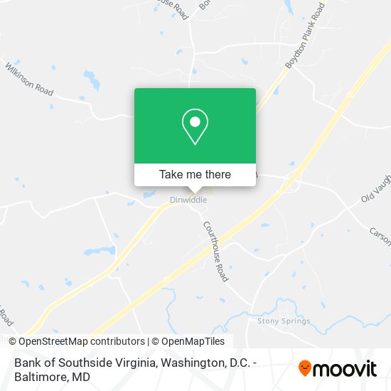 Bank of Southside Virginia map
