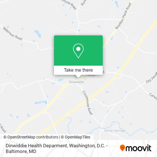 Dinwiddie Health Deparment map