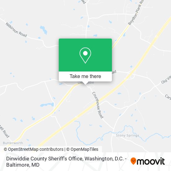 Dinwiddie County Sheriff's Office map