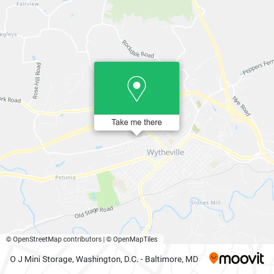 O J Mini Storage map