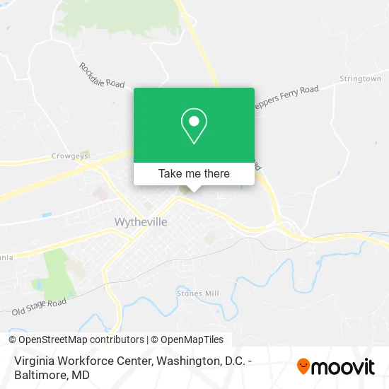 Virginia Workforce Center map