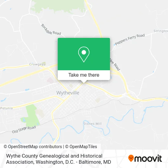 Wythe County Genealogical and Historical Association map