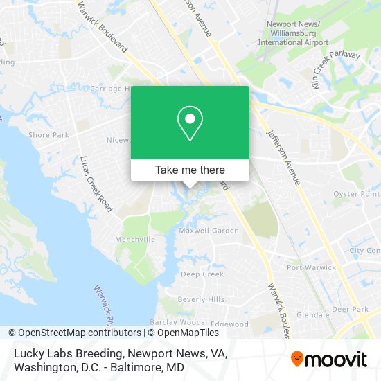 Mapa de Lucky Labs Breeding, Newport News, VA