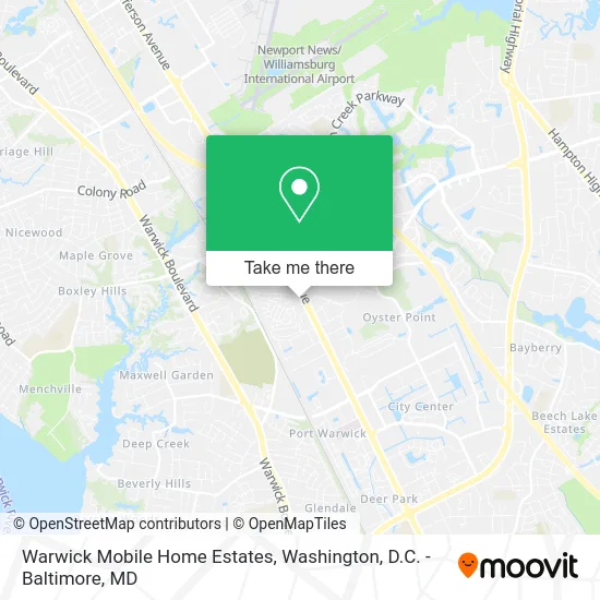 Warwick Mobile Home Estates map