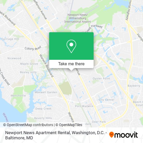 Mapa de Newport News Apartment Rental
