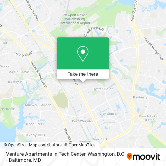 Venture Apartments in Tech Center map