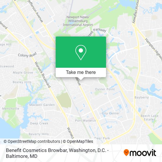 Benefit Cosmetics Browbar map