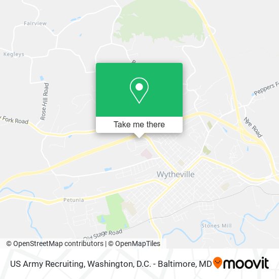 Mapa de US Army Recruiting