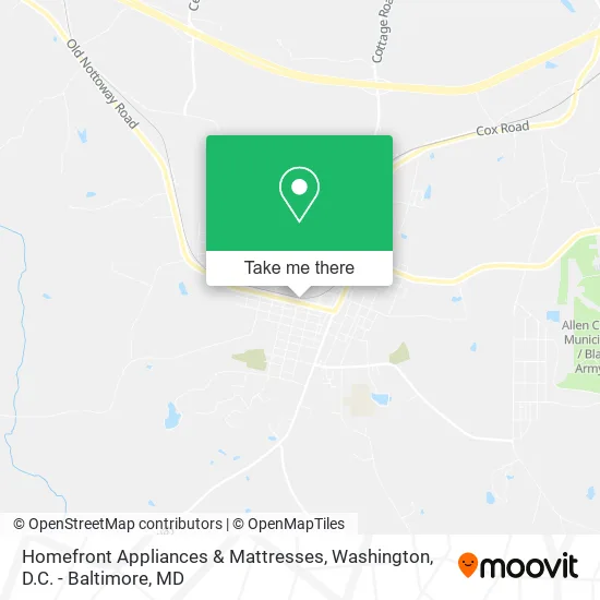 Homefront Appliances & Mattresses map