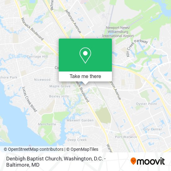 Denbigh Baptist Church map