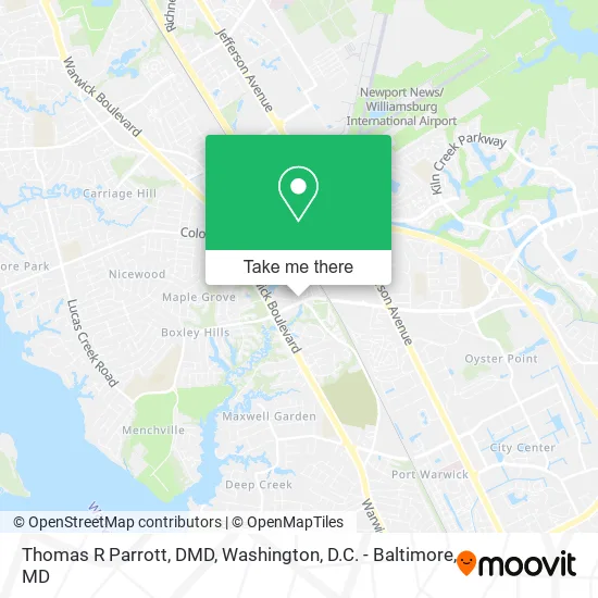 Thomas R Parrott, DMD map