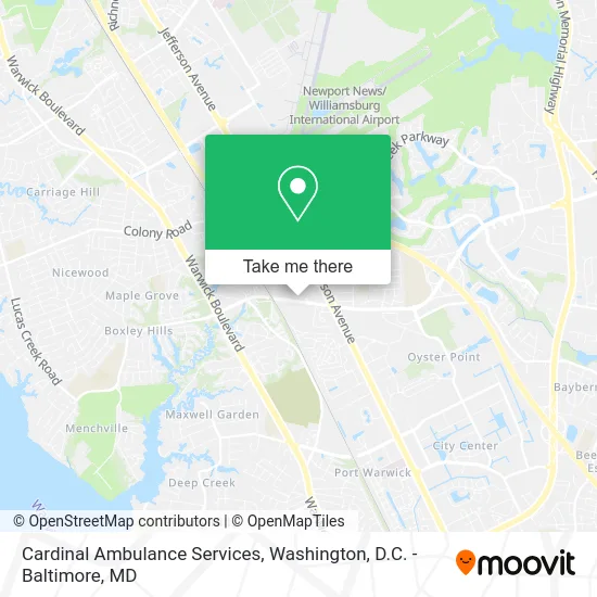 Cardinal Ambulance Services map