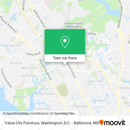 Value City Furniture map