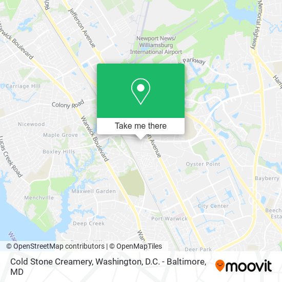 Mapa de Cold Stone Creamery