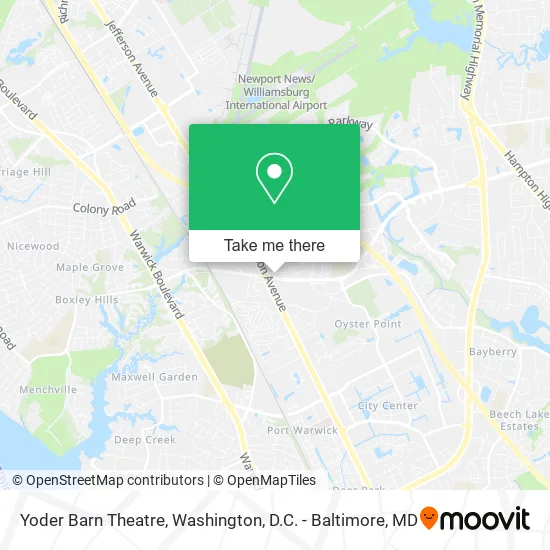 Yoder Barn Theatre map