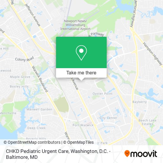 CHKD Pediatric Urgent Care map