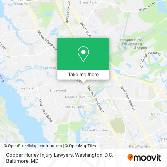 Mapa de Cooper Hurley Injury Lawyers