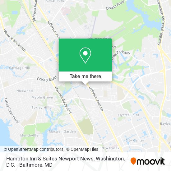 Mapa de Hampton Inn & Suites Newport News