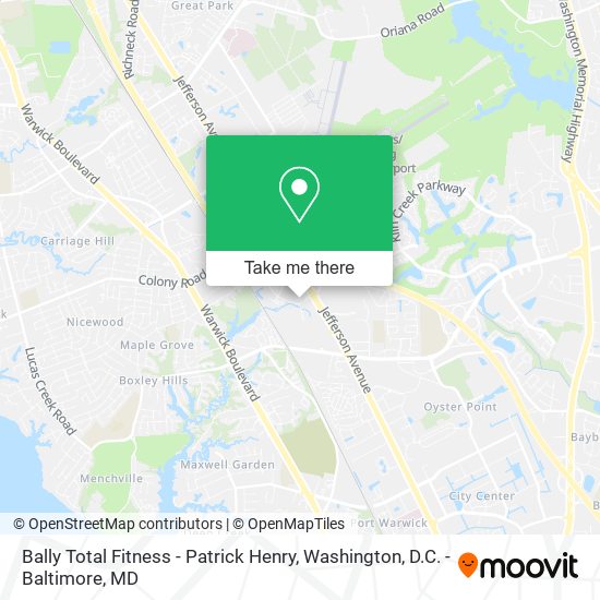 Bally Total Fitness - Patrick Henry map