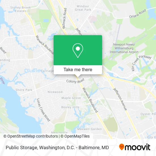 Mapa de Public Storage