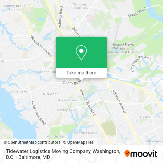Tidewater Logistics Moving Company map