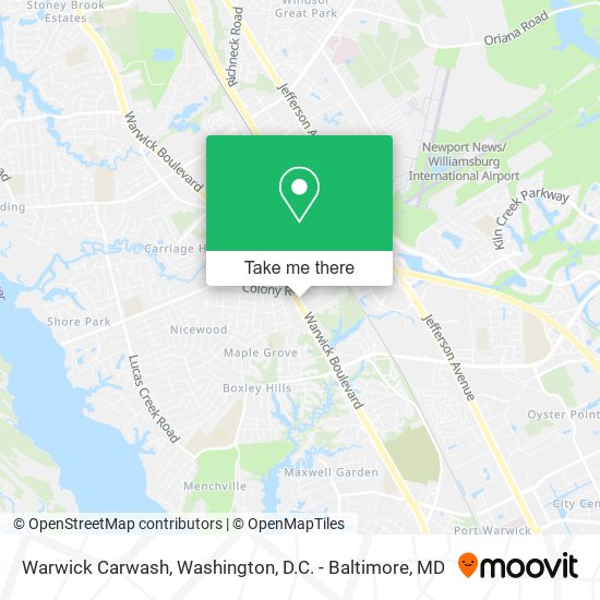 Warwick Carwash map