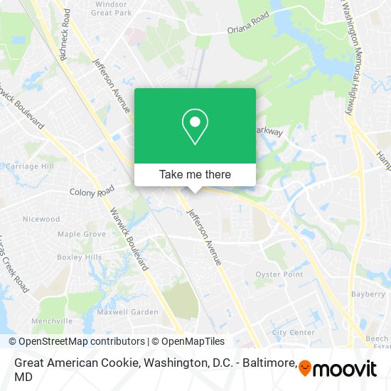 Mapa de Great American Cookie