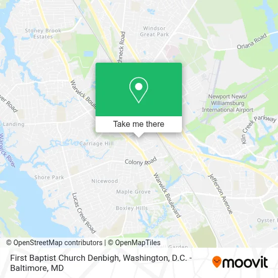 First Baptist Church Denbigh map